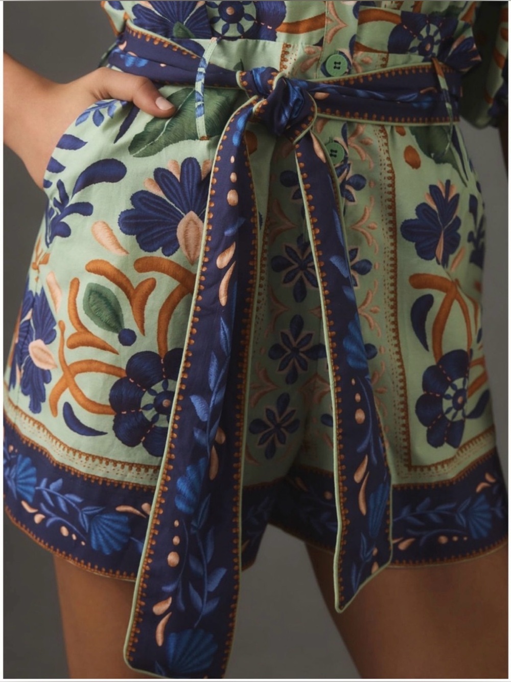 New FARM Rio Ocean Tapestry Romper. Size XS - Picture 3 of 14